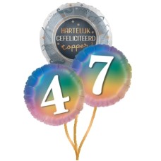 Put together a bunch of birthday number balloons for him